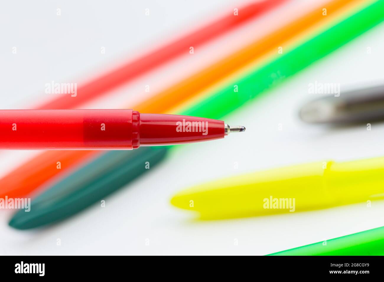 Set of pens isolated on white background Stock Photo - Alamy