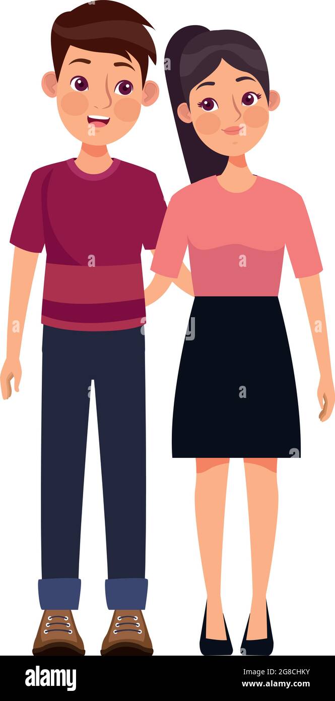 young couple standing characters Stock Vector Image & Art - Alamy