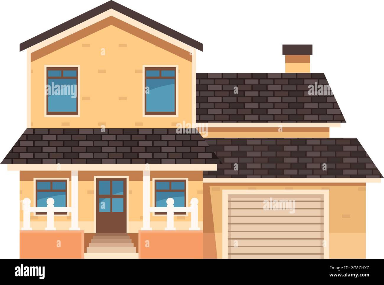 yellow house front Stock Vector Image & Art - Alamy