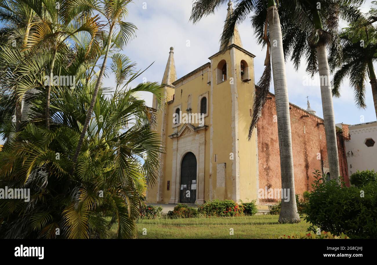 Church in the city of Merida, Mexico Stock Photo