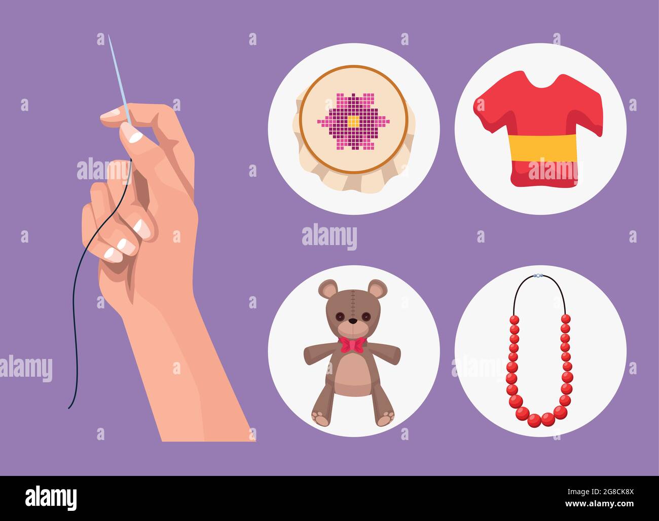 five craft projects icons Stock Vector