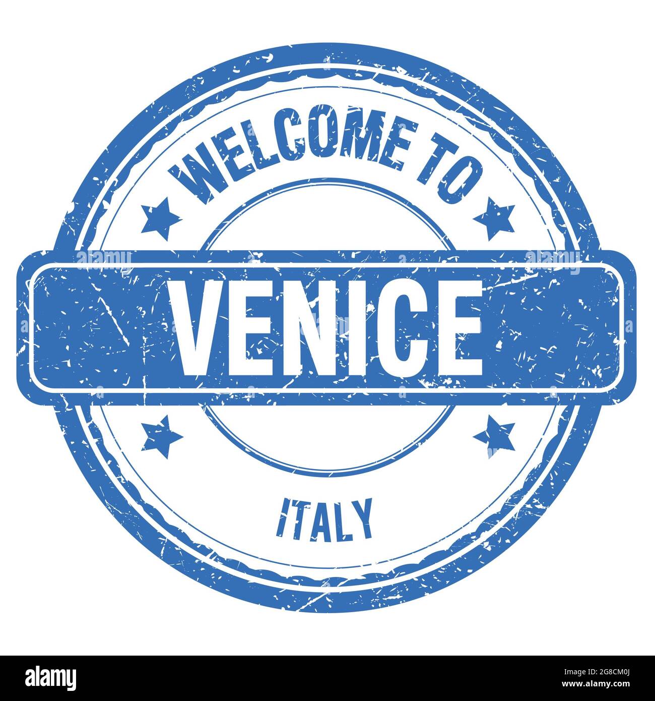 WELCOME TO VENICE - ITALY, words written on blue grungy stamp Stock ...