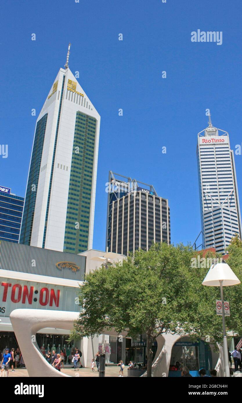 Skyscrapers Perth City Center Centre Western Australia Stock Photo