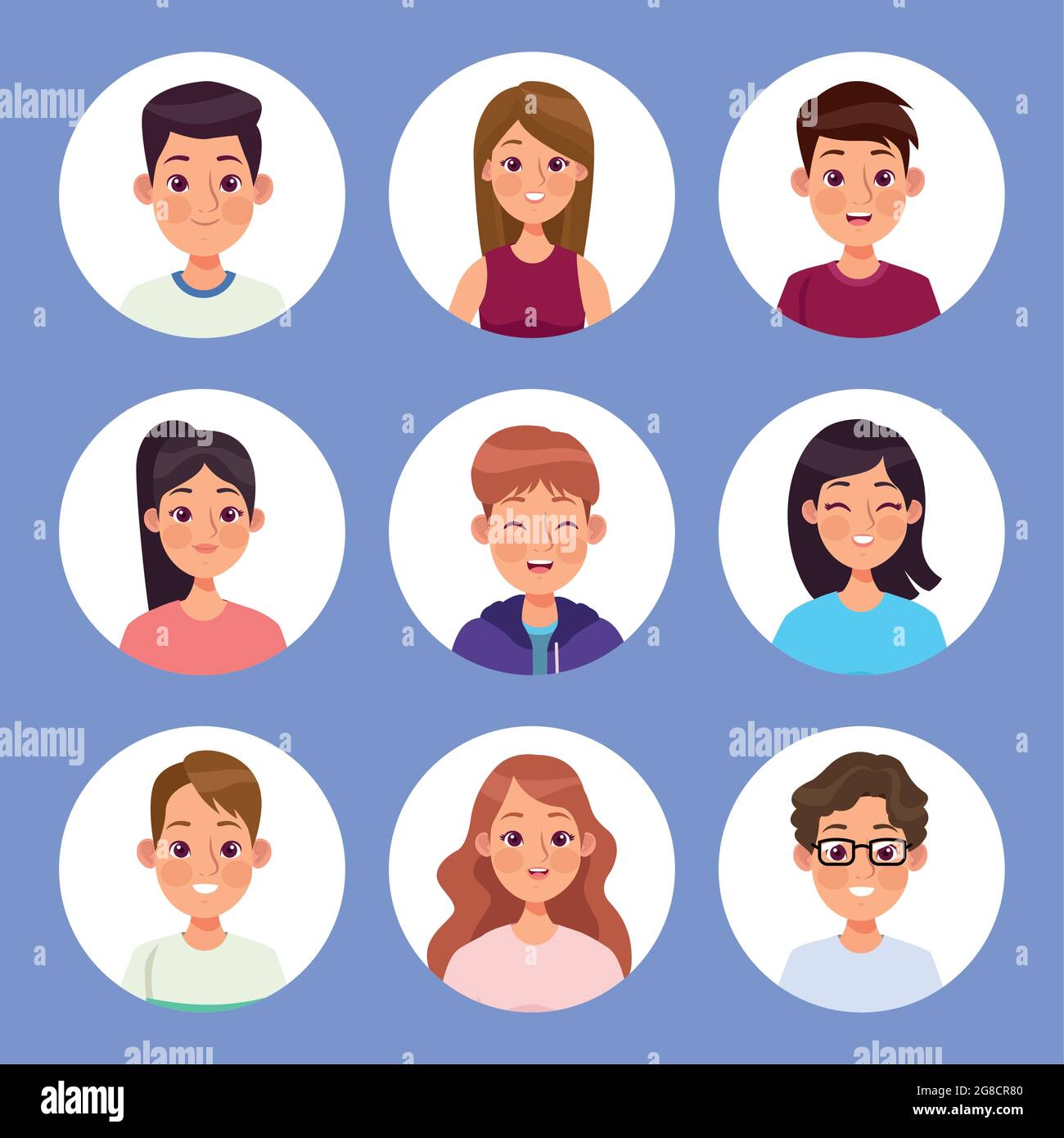 nine persons characters Stock Vector Image & Art - Alamy