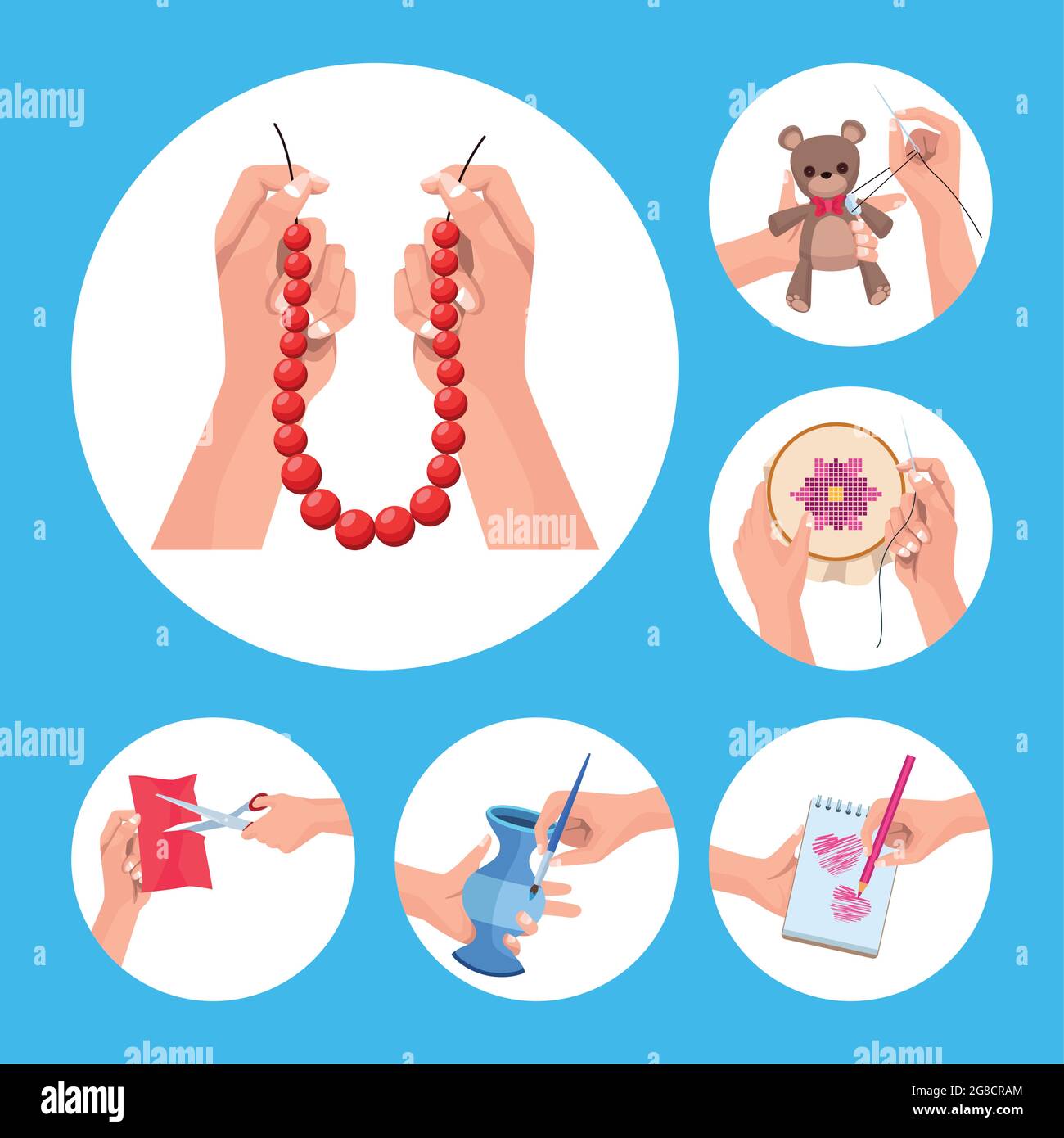 craft projects six icons Stock Vector Image & Art - Alamy