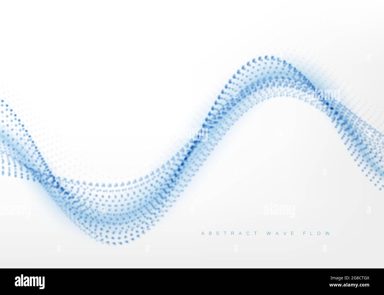 Digital technology wave. Abstract background with dots moving in space ...