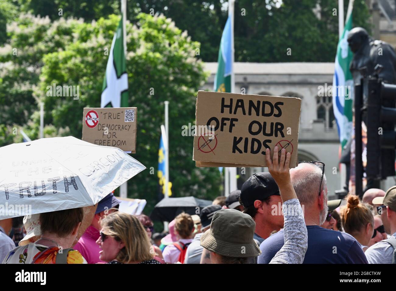 London, UK. Freedom Day Protest, Parliament Square, Westminster. Credit: michael melia/Alamy Live News Stock Photo