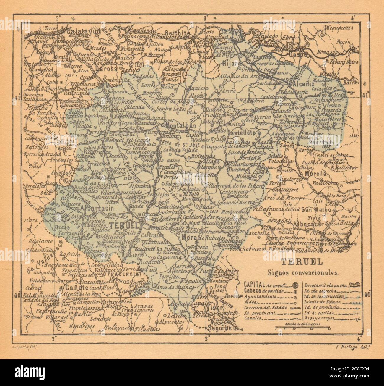 TERUEL. Aragon. Mapa antiguo de la provincia 1914 old antique plan chart  Stock Photo - Alamy