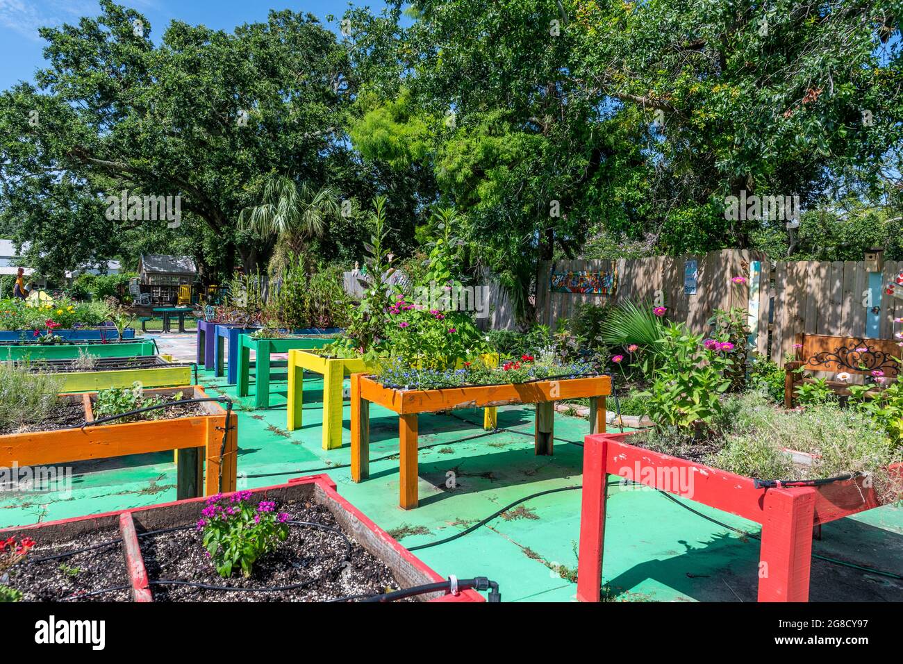 Ruth’s Roots Community Garden in Bay St Louis, Mississippi was developed by a Youth Court  judge to teach troubled kids to give back to the community. Stock Photo