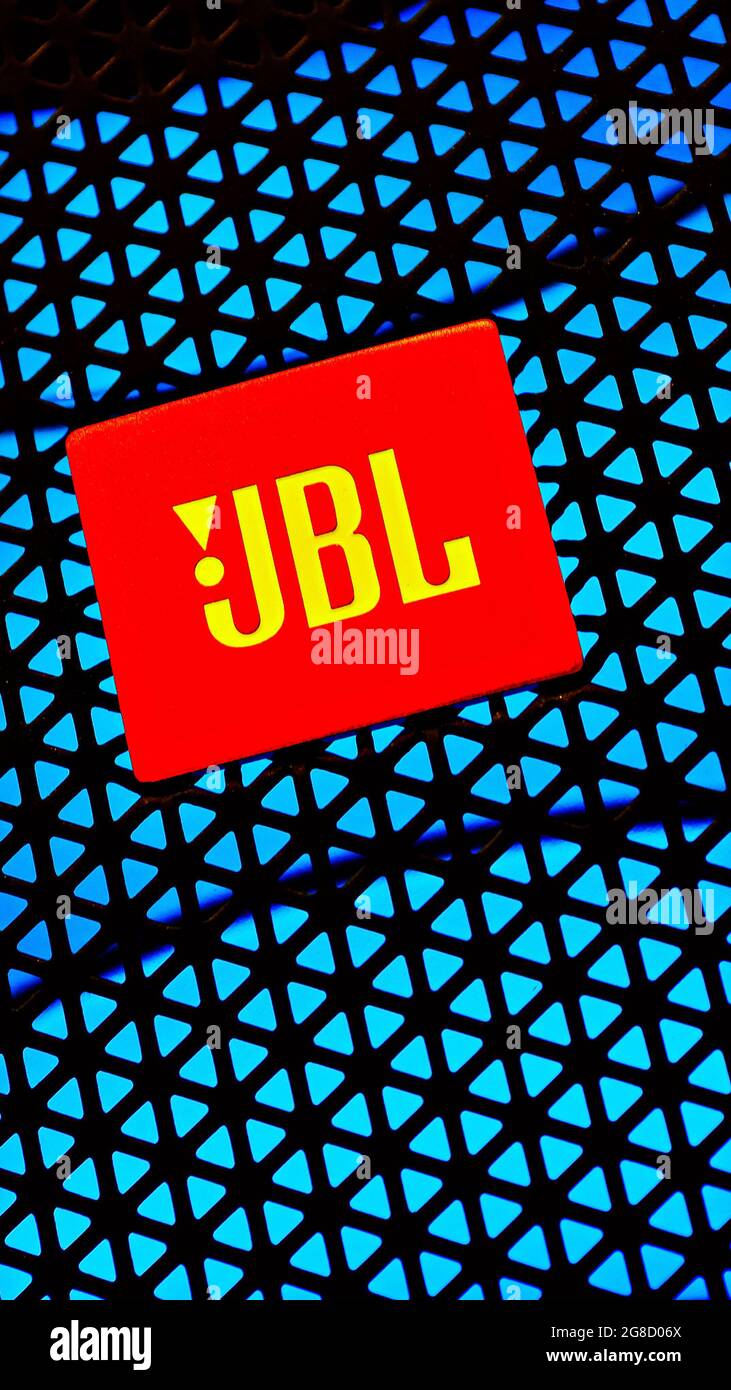 Editorial photo on JBL theme. Illustrative photo for news about JBL - an  American company that manufactures audio equipment Stock Photo - Alamy