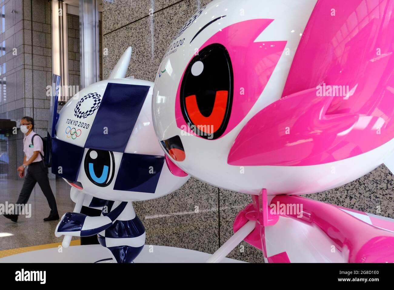 Tokyo, Japan. 16th July, 2021. Official characters from the Olympic and Paralympic Games 2020 seen on display at the Tokyo Metropolitan Government building. (Credit Image: © James Matsumoto/SOPA Images via ZUMA Press Wire) Stock Photo
