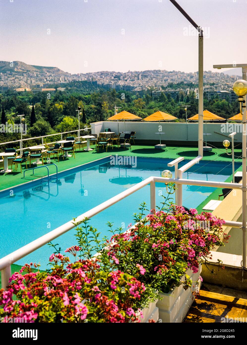 Athens, swimming pool, hotel roof, Greece, Europe Stock Photo Alamy