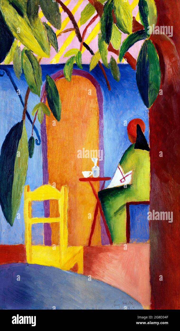 Franz Marc. Painting entitled Turkish Cafe (Türkisches Café), oil on wood, 1914. Franz Moritz Wilhelm Marc (1880-1916) was a leading figure in the German Expressionist movement Stock Photo