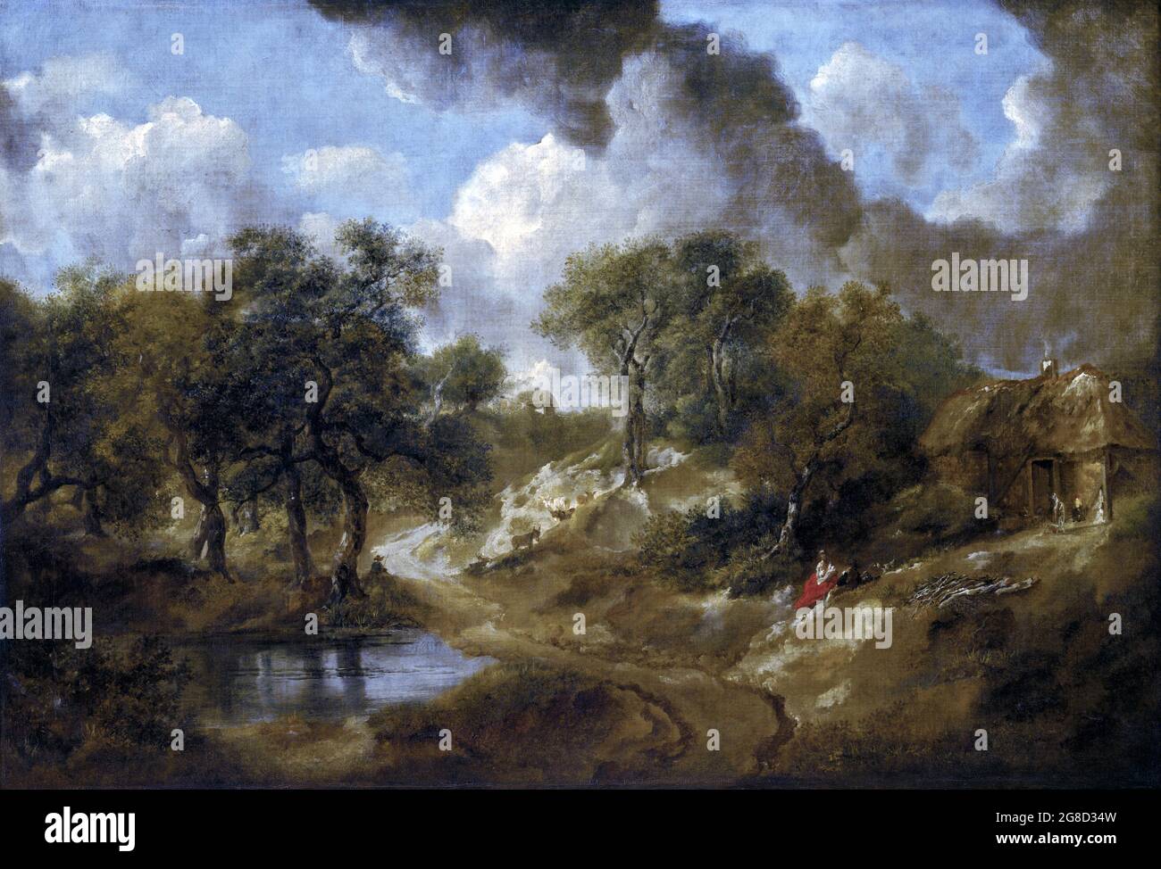 Landscape in Suffolk by Thomas Gainsborough (1727-1788), oil on canvas, 1746/50 Stock Photo