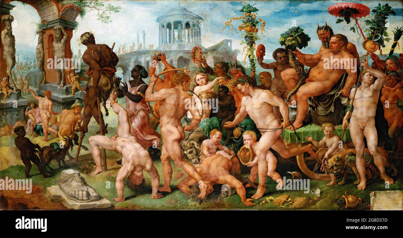 The Triumphal Procession of Bacchus by Maerten van Heemskerck  (1498-1574), 1536/7 Stock Photo