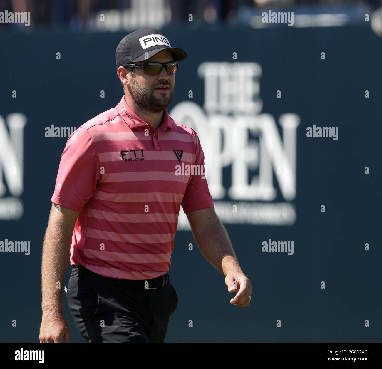 18th July 2021; Royal St Georges Golf Club, Sandwich, Kent, England; The Open Championship Golf, Day Four; Corey Conners (CAN) walks from the first tee Stock Photo