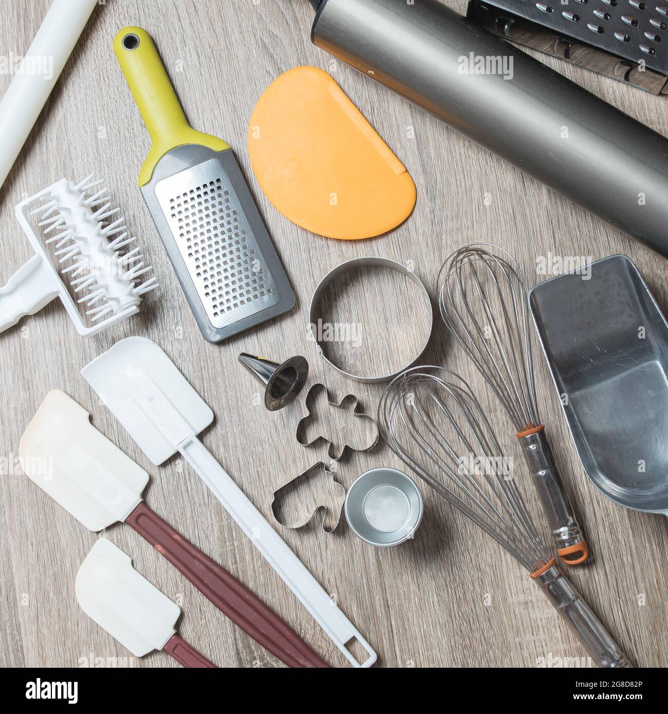 Kitchen utensils for making breads Stock Photo Alamy