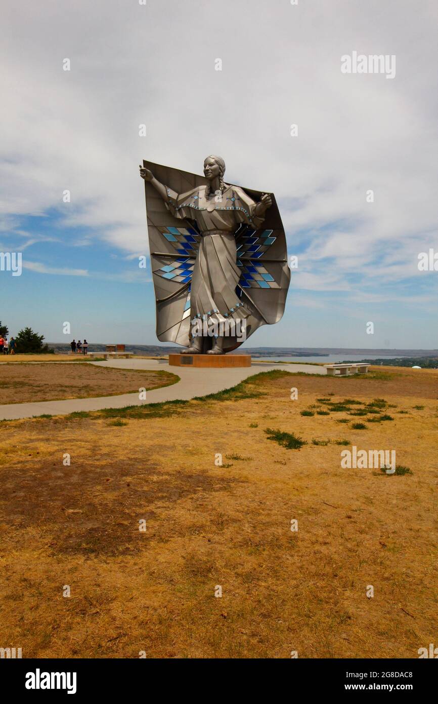 Dignity Statue, I90 Rest Area at Chamberlain, South Dakota Stock Photo