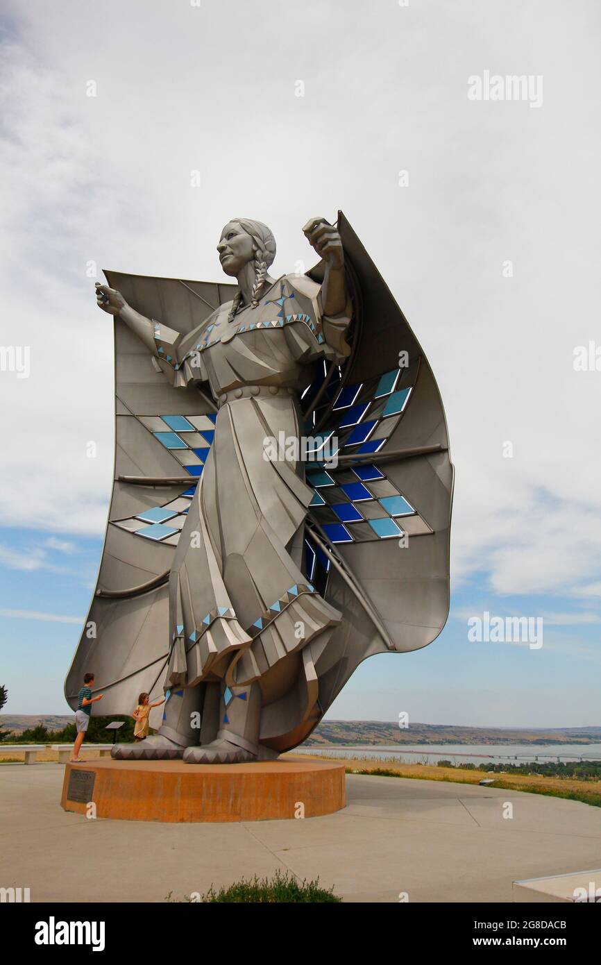 Dignity Statue, I90 Rest Area at Chamberlain, South Dakota Stock Photo
