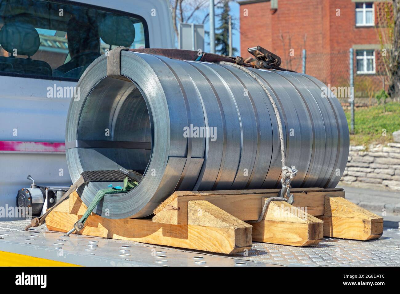 Stainless Steel Metal Coil Shipping Delivery at Truck Stock Photo Alamy