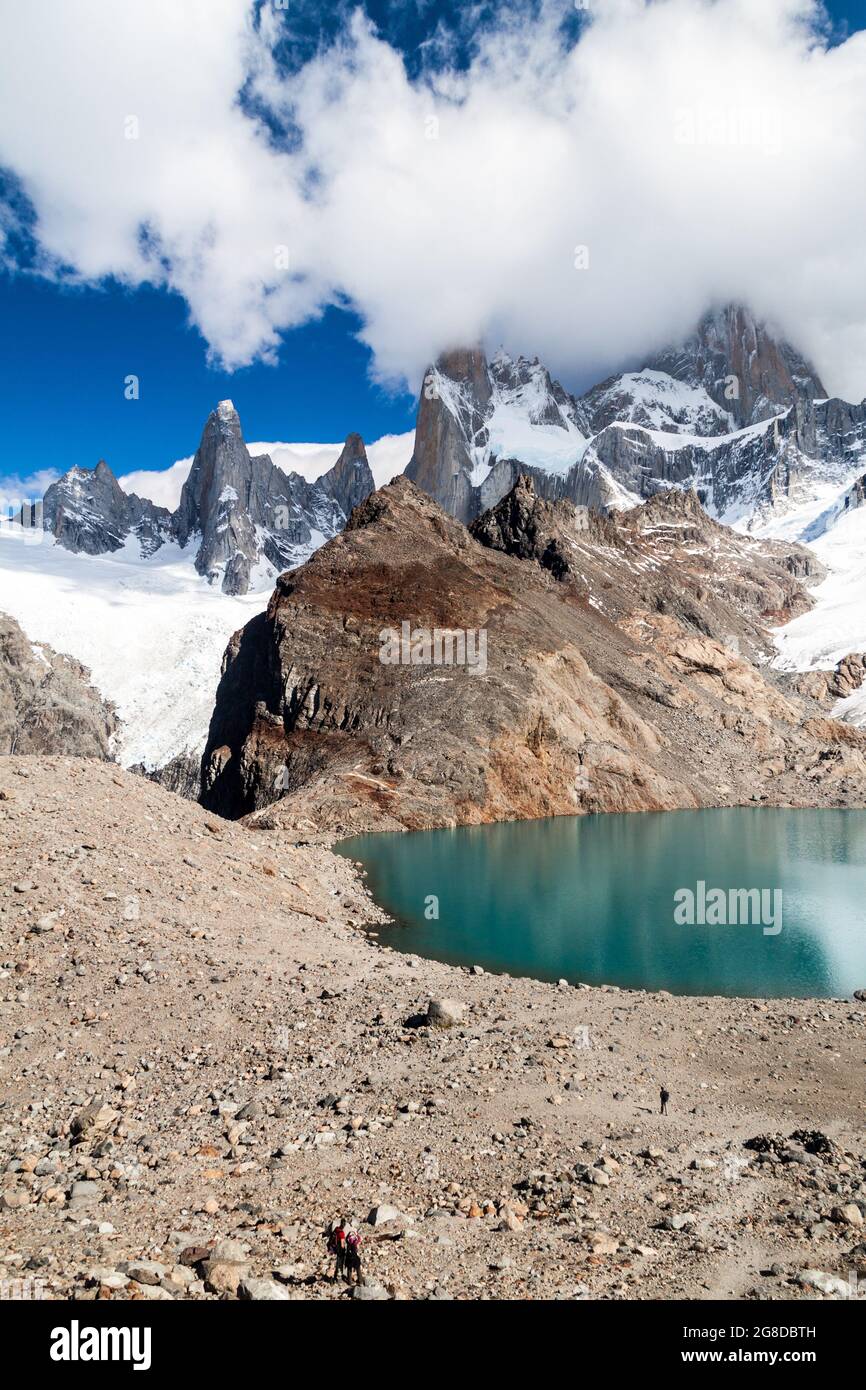 Fitz Roy mountain and Laguna de los Tres lake, National Park Los Glaciares, Patagonia, Argentina Stock Photo