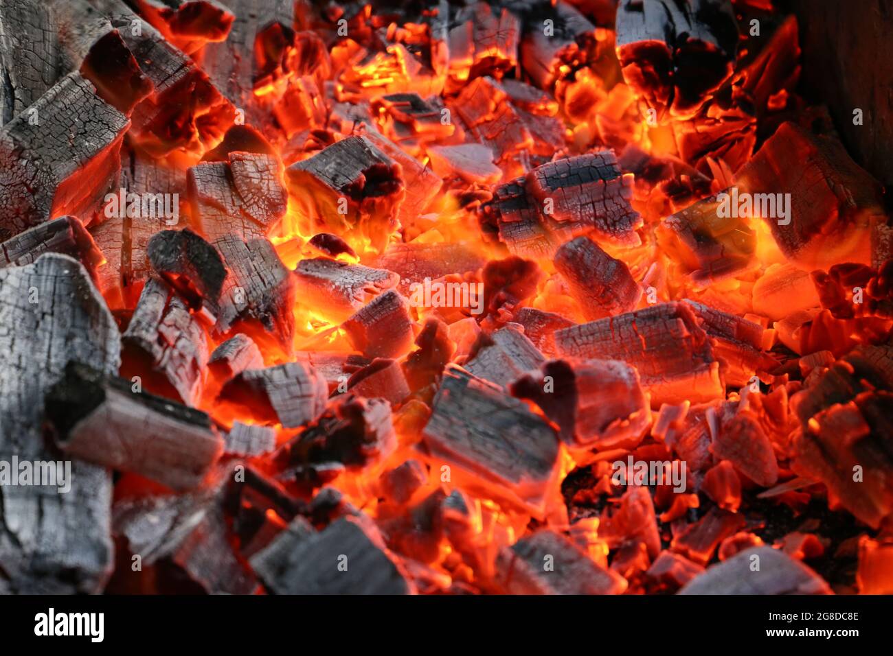 Charcoal BBQ Flame Fire Grill Stock Photo Alamy