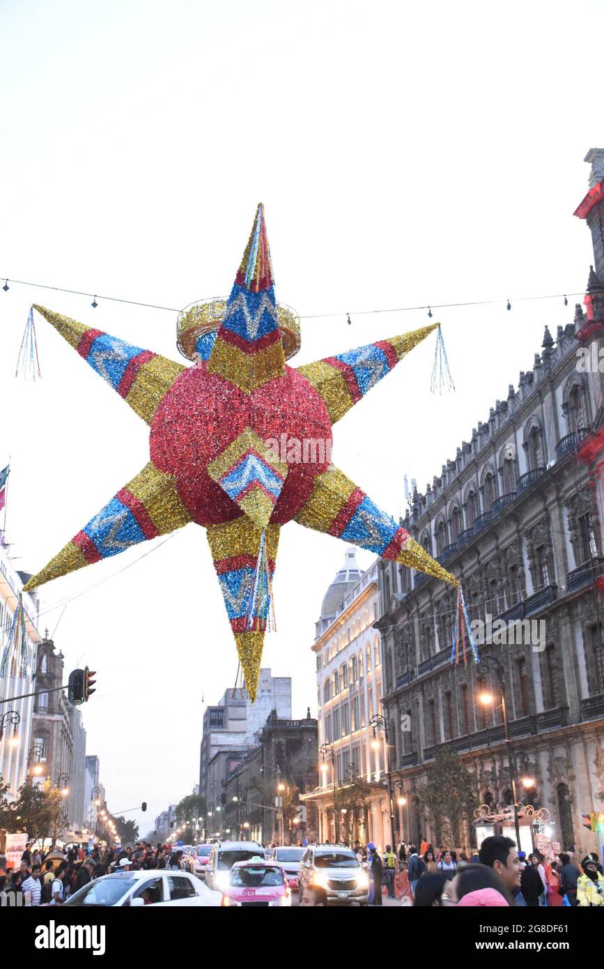 A huge piñata hangs over a street near the zocalo in Mexico City Stock  Photo - Alamy