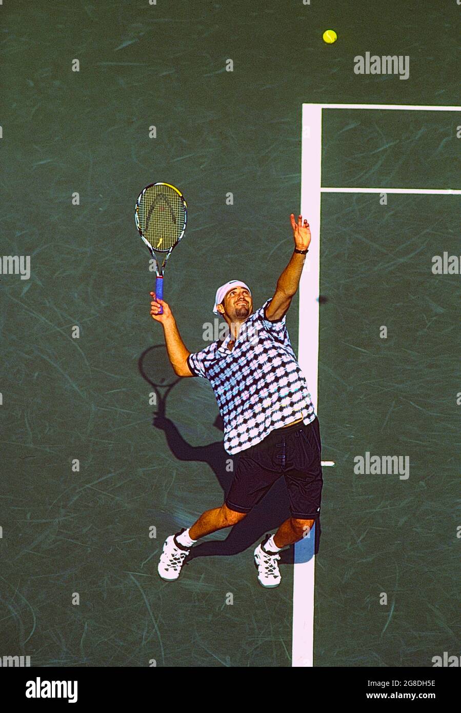 Andre Agassi (USA) competing at the 1995 US Open Tennis Stock Photo Alamy