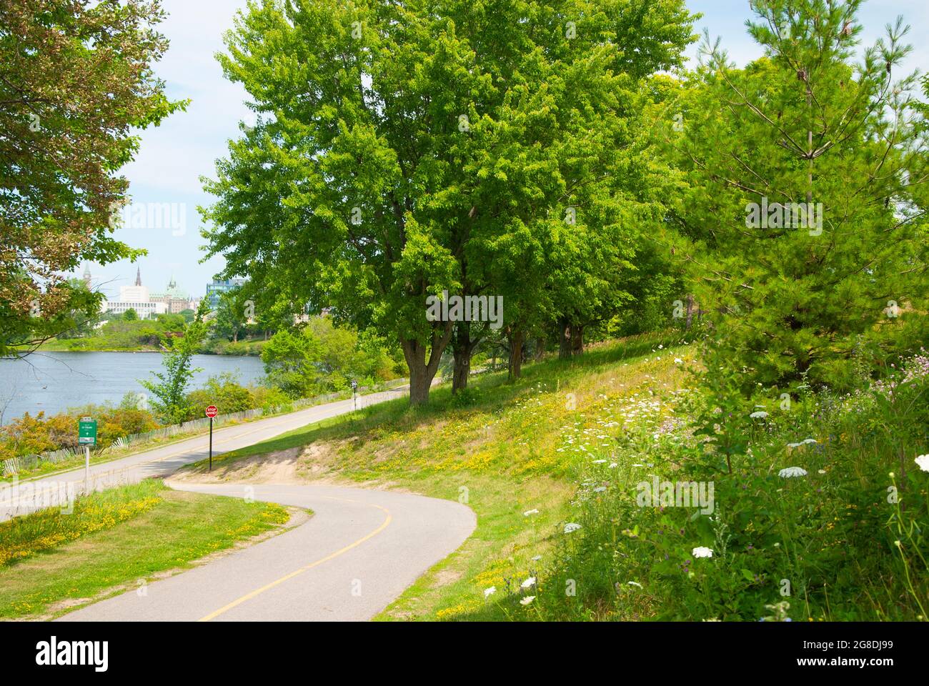 Trail On Hillside Along The Ottawa River Ottawa Ontario Canada Stock trail-on-hillside-along-the-ottawa-river-ottawa-ontario-canada-stock