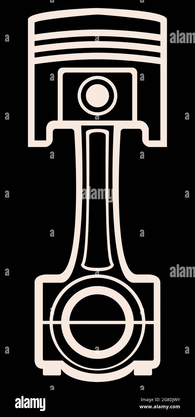Illustration drawing of mechanical components on a black background