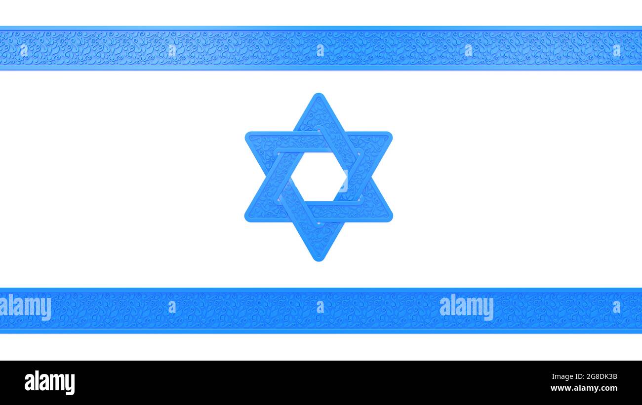 cute israel flag blue ornamental weave isolated - object 3D ...