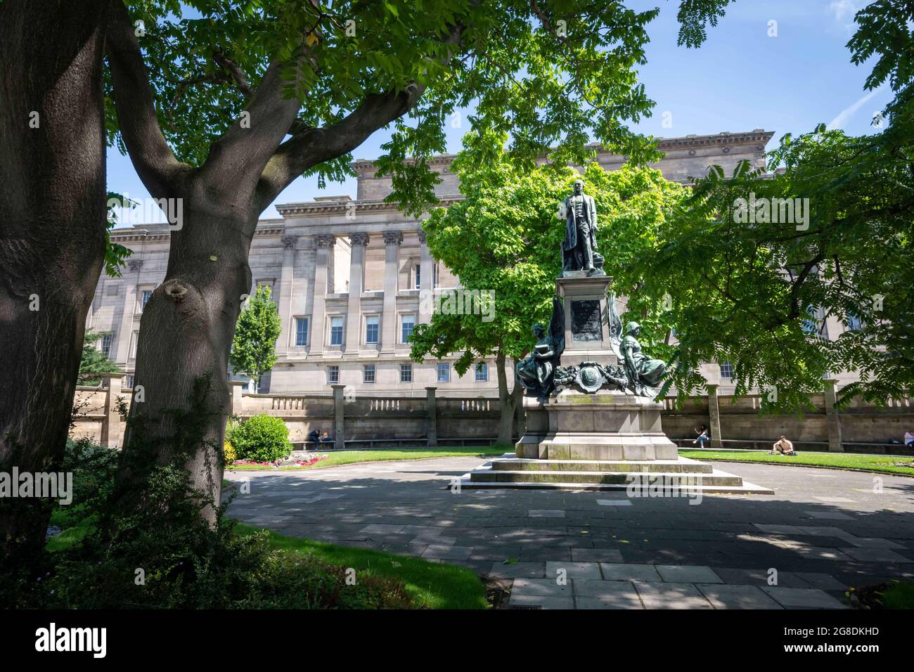 Liverpool heritage sites. Cultural Quarter.  St John's Garden near St. George's Hall. Stock Photo