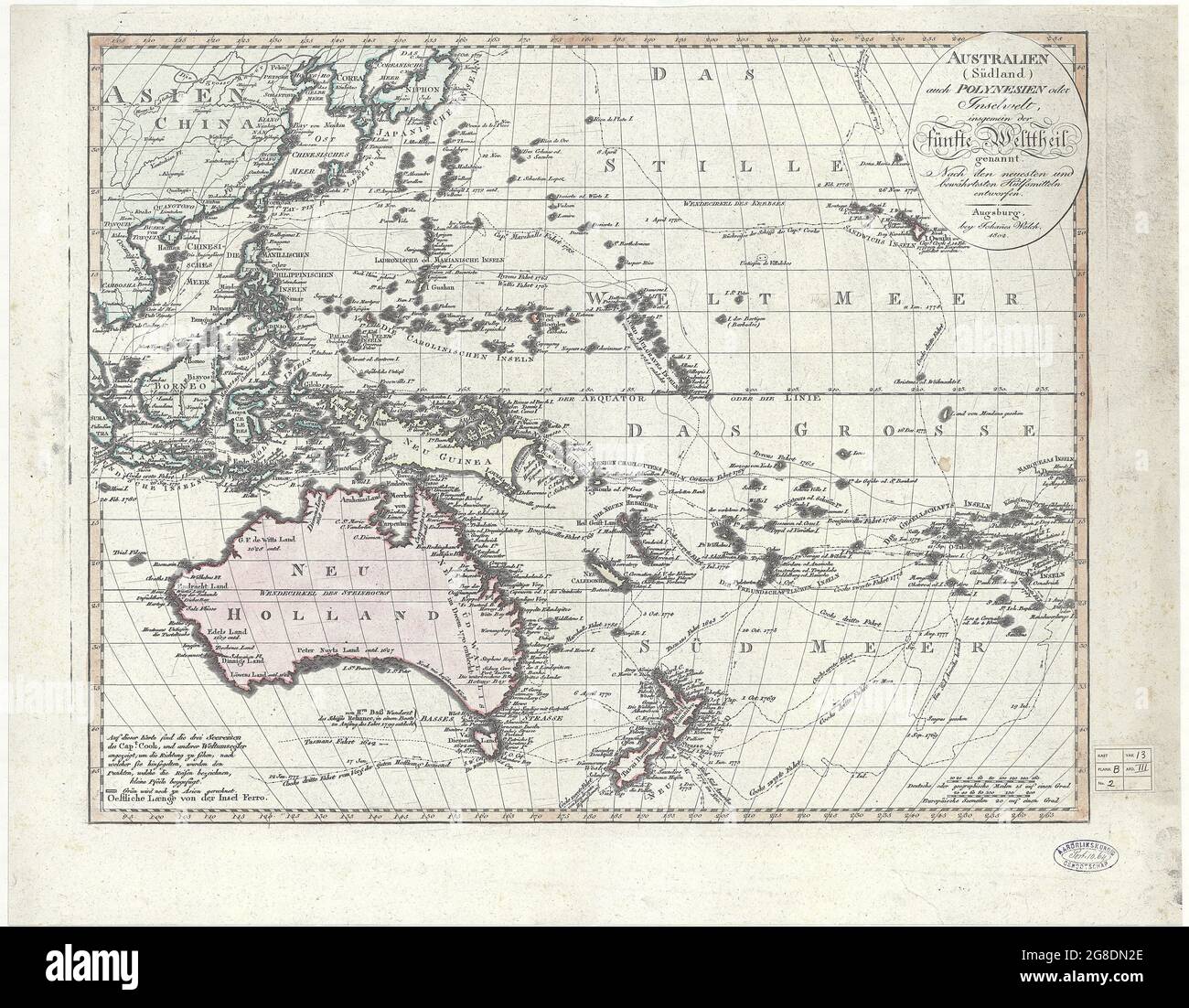 James cook map hi-res stock photography and images - Alamy