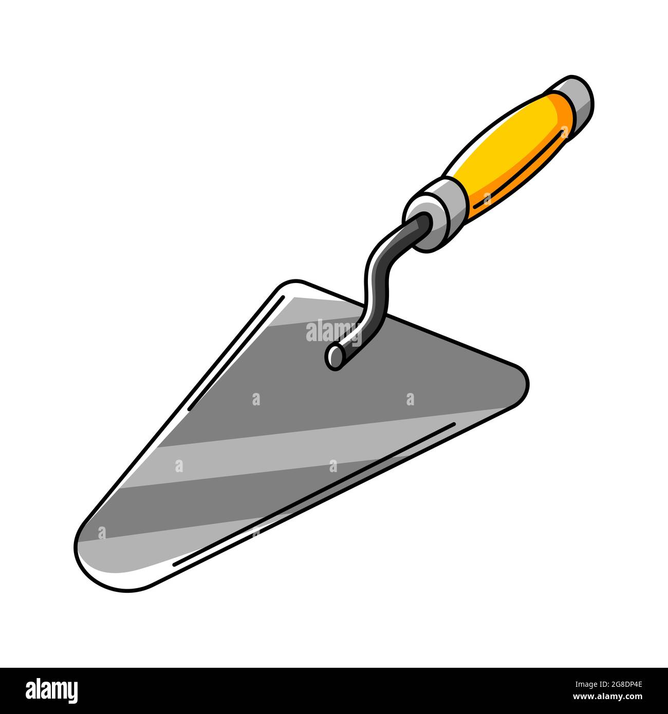 Illustration of trowel. Housing construction item. Industrial building symbol. Stock Vector