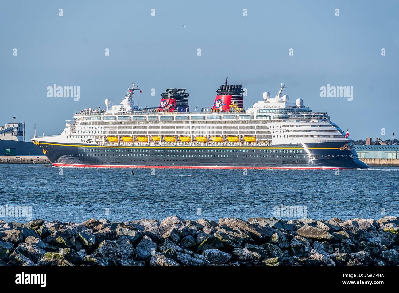 LIVERPOOL, UNITED KINGDOM - JULY 18th 2021:View of the Disney Magic ...