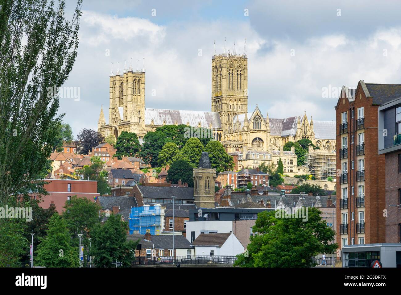 Lincoln cathedral from Brayford South Side Stock Photo
