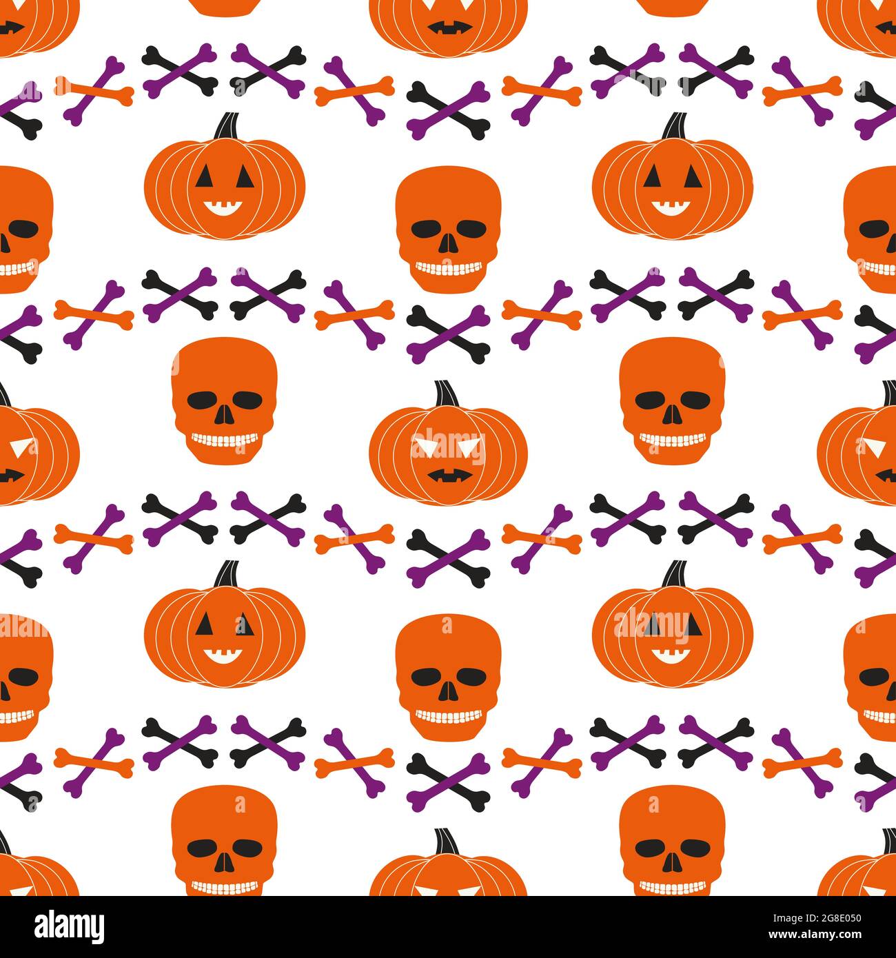Halloween holiday funny icons seamless geometric vector pattern. Stock Vector