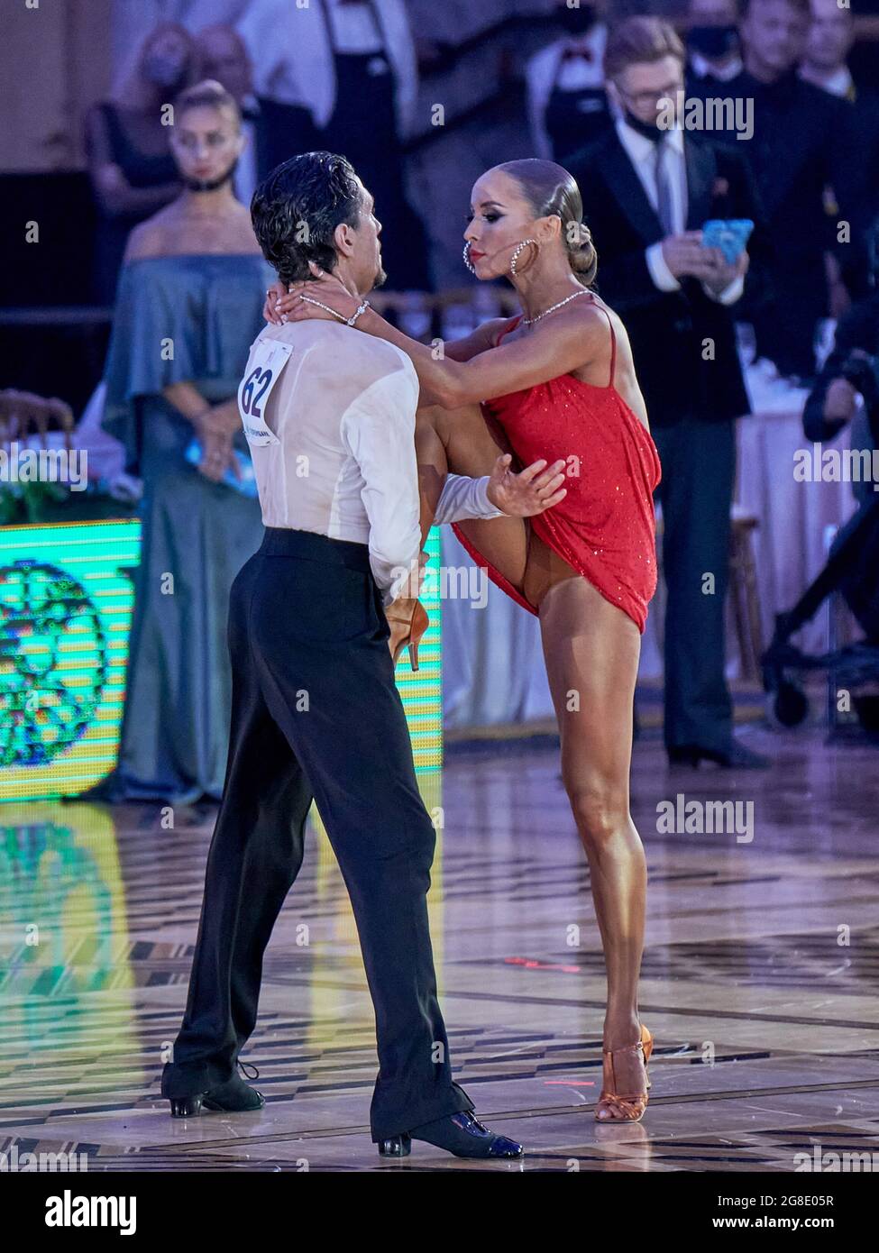 Moscow, Russia. 17th July, 2021. Popov Mikhail and Dubrovskaya Anastasia in a fiery dance during