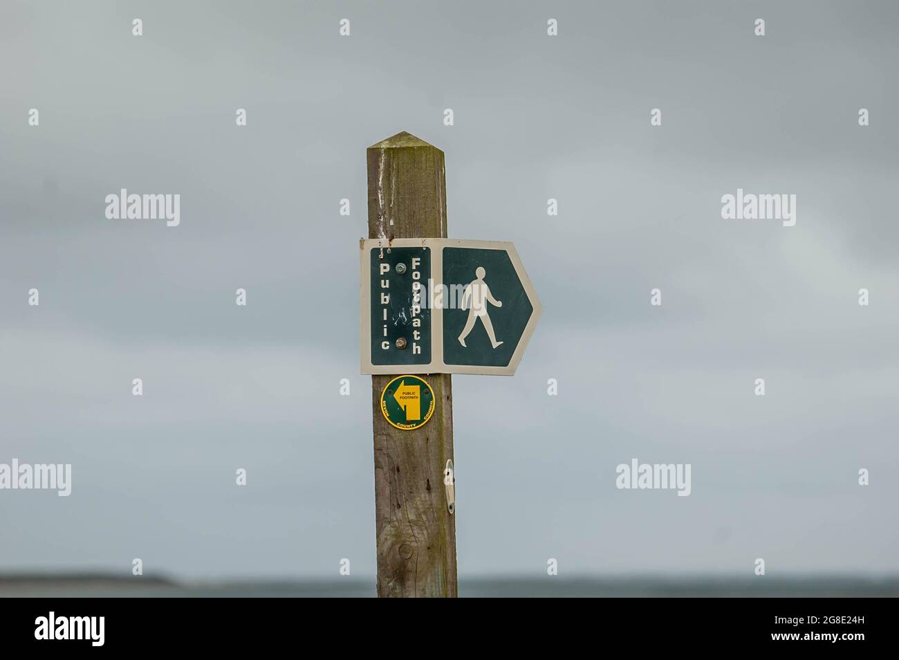 Public footpath arrow directional sign in Devon, England, UK Stock ...