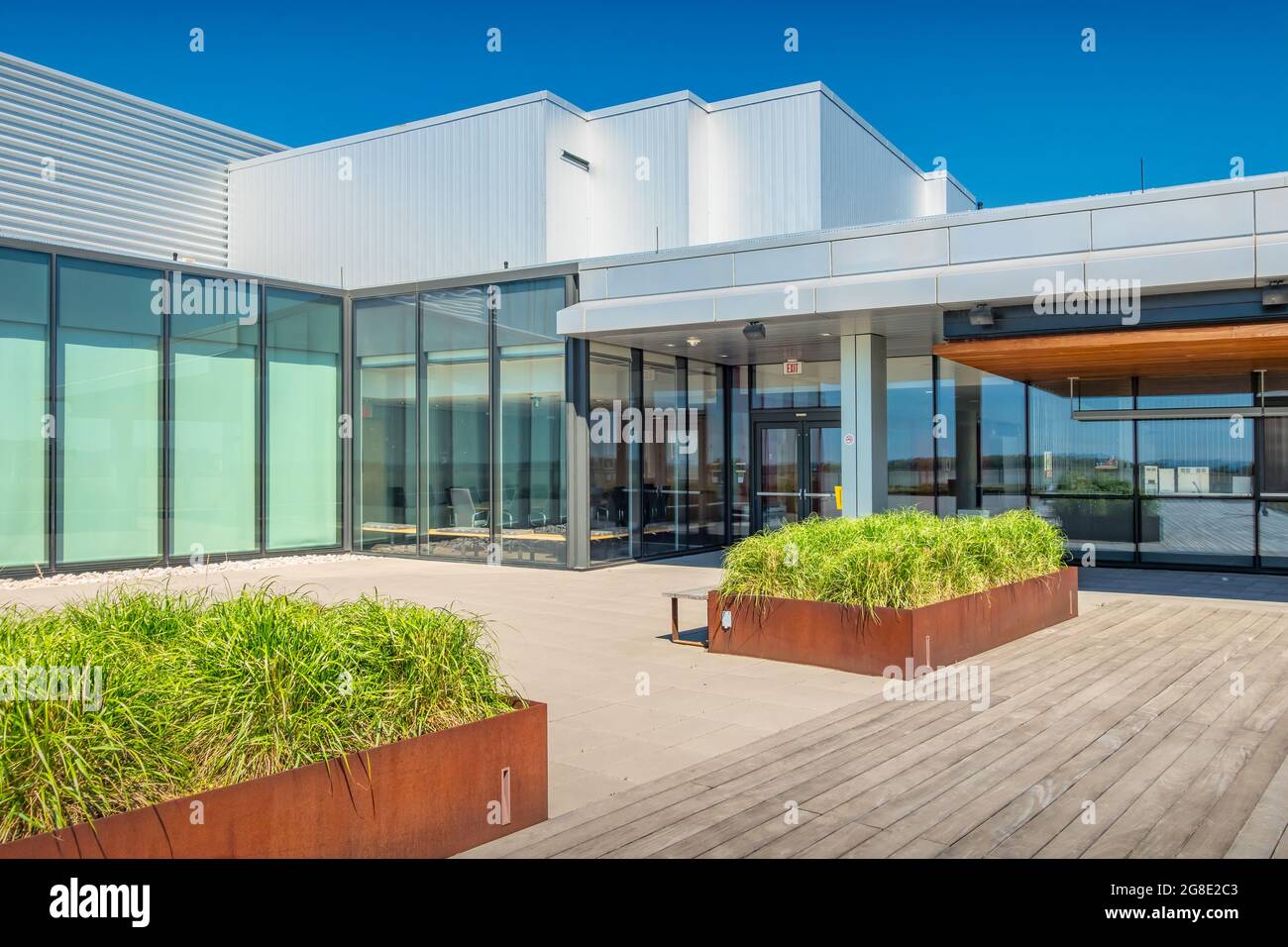 Rooftop terrace on the George Brown College campus, a public college in Toronto Ontario Canada Stock Photo