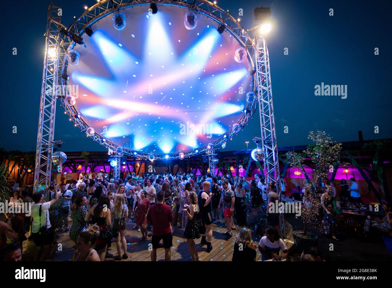 Manchester, UK. 19th July, 2021. People return to the dance floor on freedom day. At one minute past midnight today, people in England could return to the dance floor for the first time in over 16 months since COVID19 lockdown restrictions were implemented. Credit: Andy Barton/Alamy Live News Stock Photo