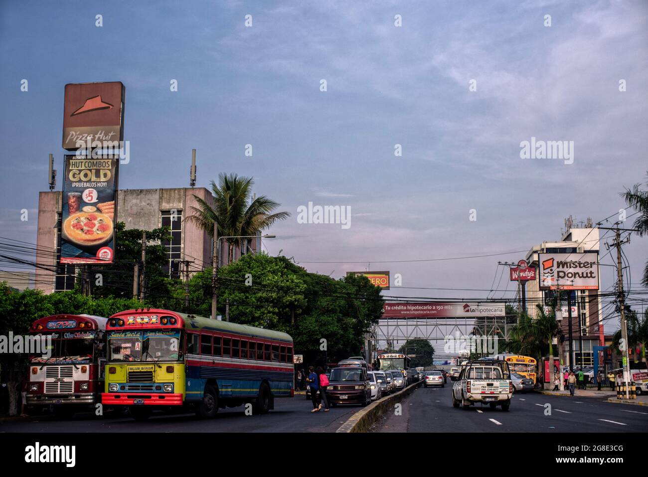 Central America - El Salvador, capital city San Salvador: A view of the Theodore Roosvelt boulevard one of the main transit arteries in the capital ci Stock Photo