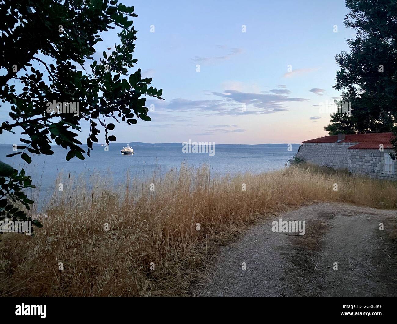 Sea view at Meštrovićeve Crikvine-Kaštilac, Split, Croatia Stock Photo
