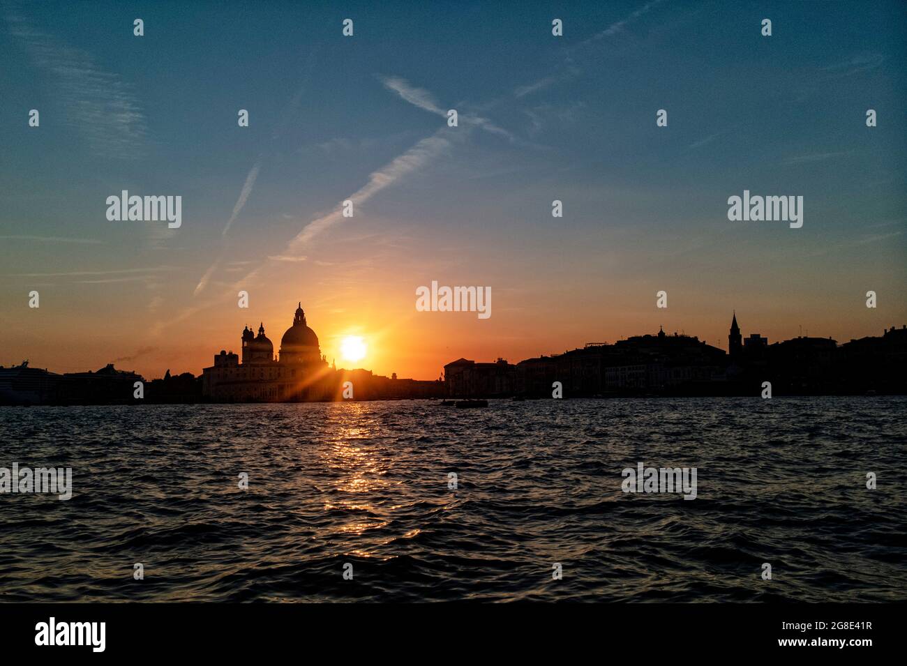 Europe - Italy, Venice: A view of the famous city of Venice which was built on more than 100 small islands in a lagoon in the Adriatic Sea. Stock Photo