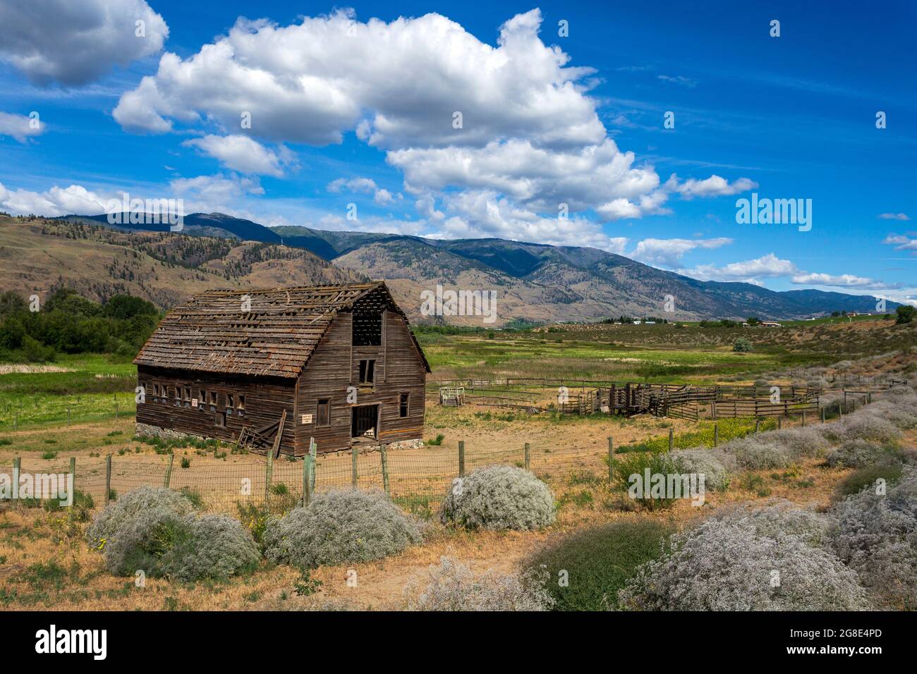 Historical Haynes Ranch Farmhouse located in Osoyoos in the Okanagan Valley, British Columbia, Canada. Stock Photo