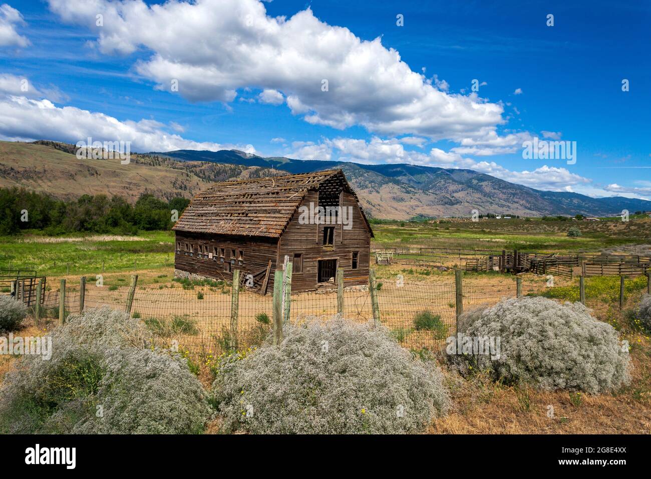 Historical Haynes Ranch Farmhouse located in Osoyoos in the Okanagan Valley, British Columbia, Canada. Stock Photo