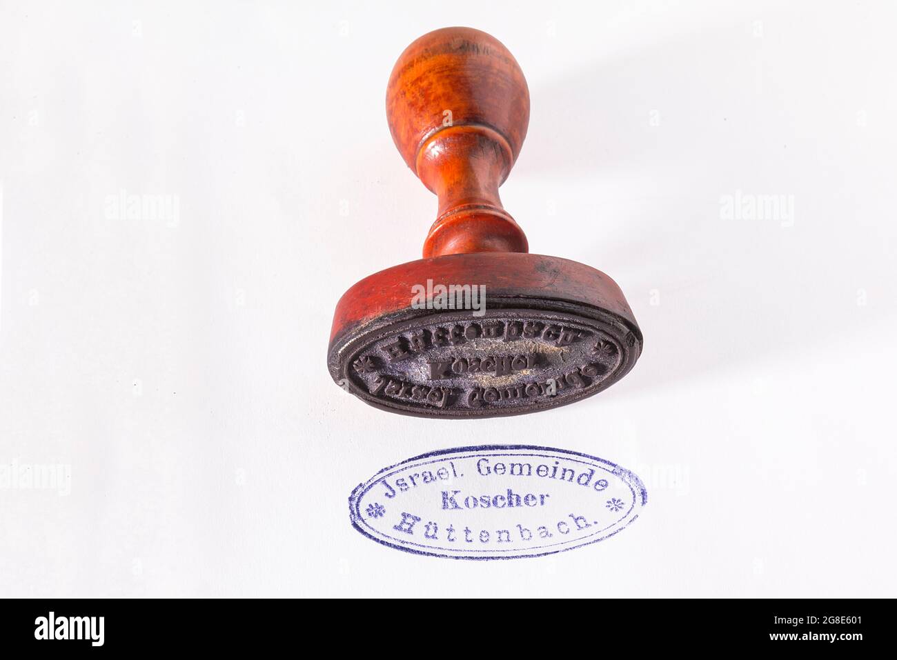 Kosher stamp, Jewish Museum, Schnaittach, Middle Franconia, Bavaria, Germany Stock Photo