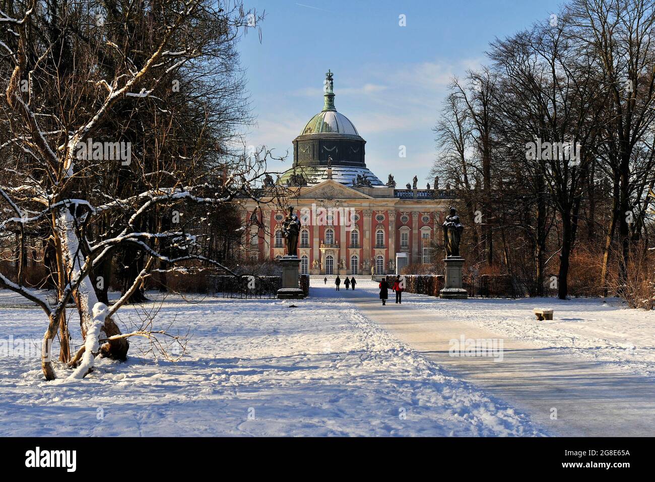 New Palace in Winter, Sans Souci Palace Park, Potsdam, Brandenburg, Germany Stock Photo