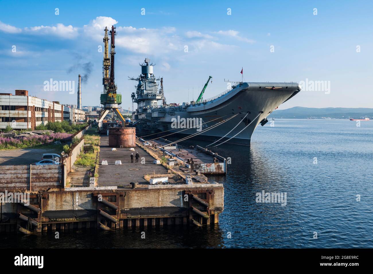 The only nuclear air carrier in Murmansk, Russia Stock Photo