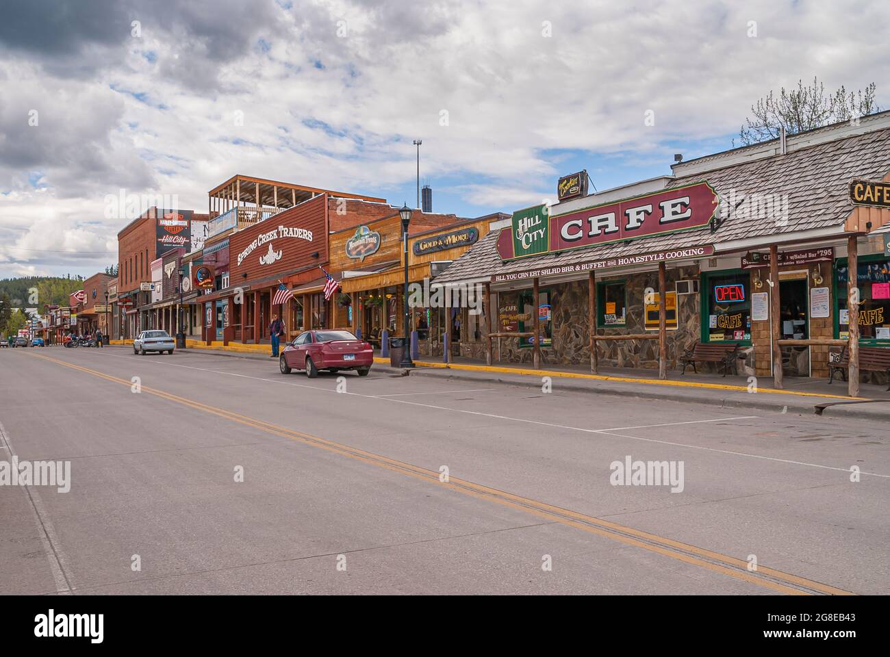 Black Hills National Forest, SD, USA - May 31, 2008: Downtown Hill City ...